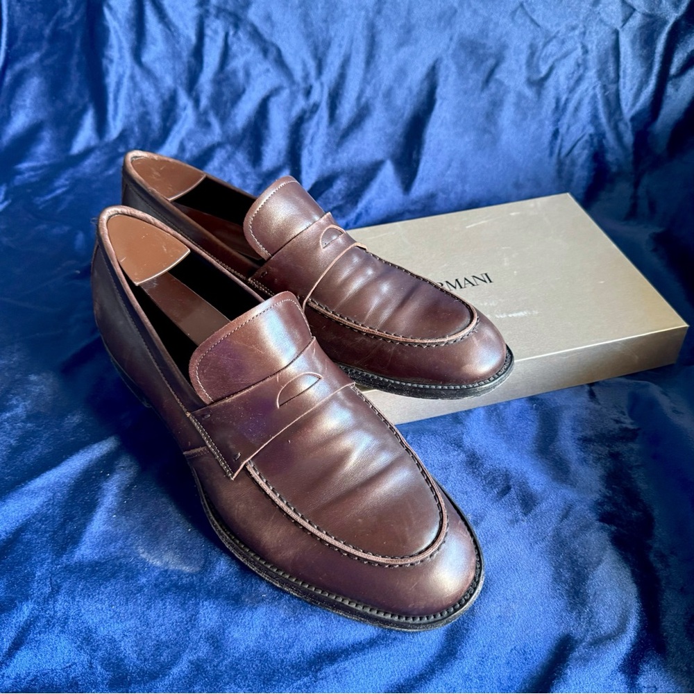 Armani Brown Penny Loafers - Picture 2 of 3